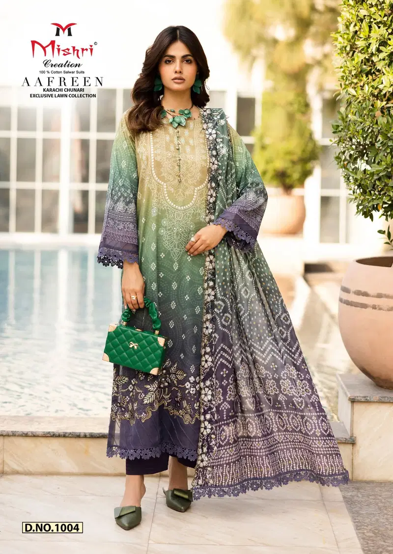 Aafreen Vol 1 By Mishri Lawn Cotton Printed Dress Material Wholesalers In Delhi